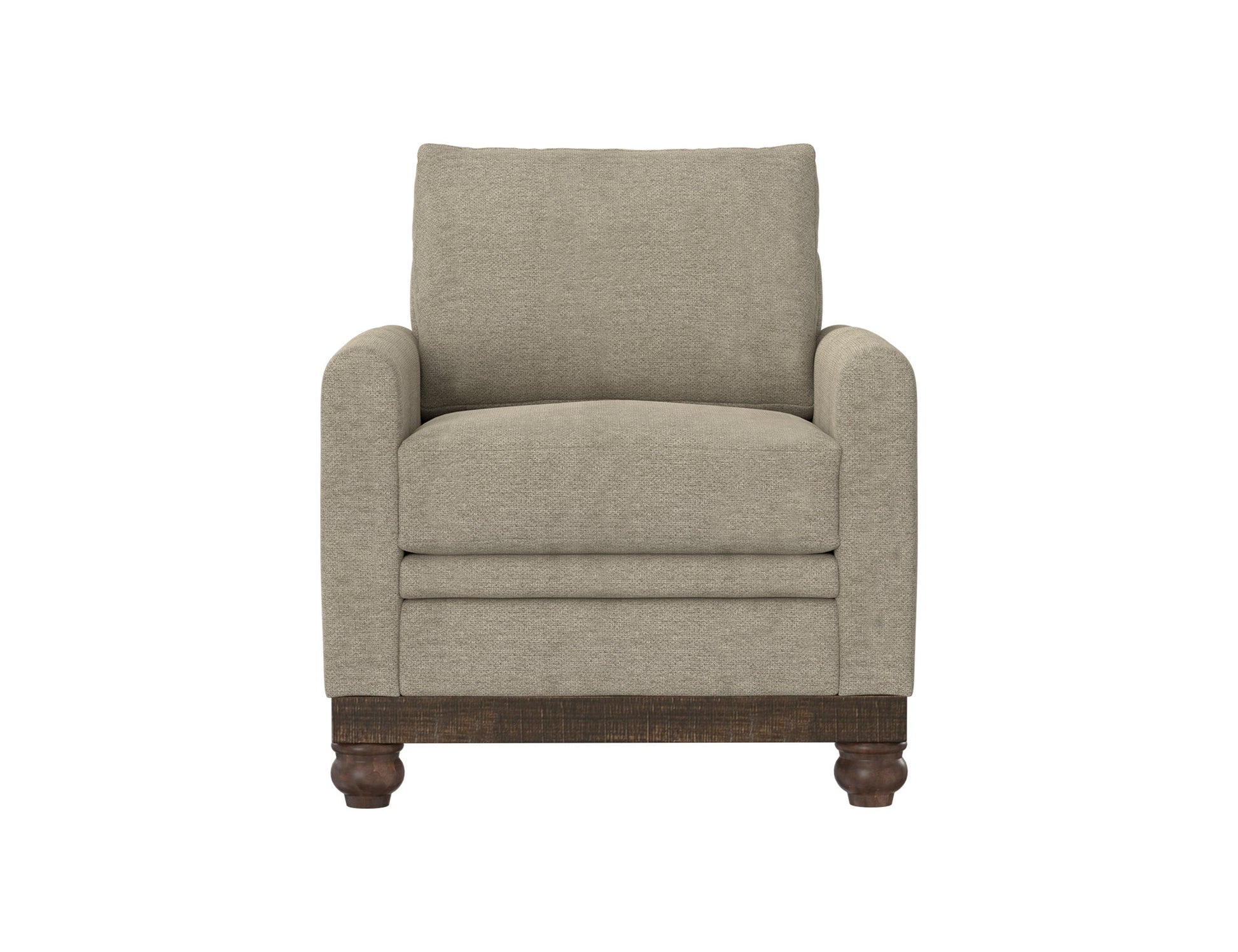 Wooden Frame & Base, Armchair - Almond Gray