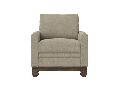Wooden Frame & Base, Armchair - Almond Gray