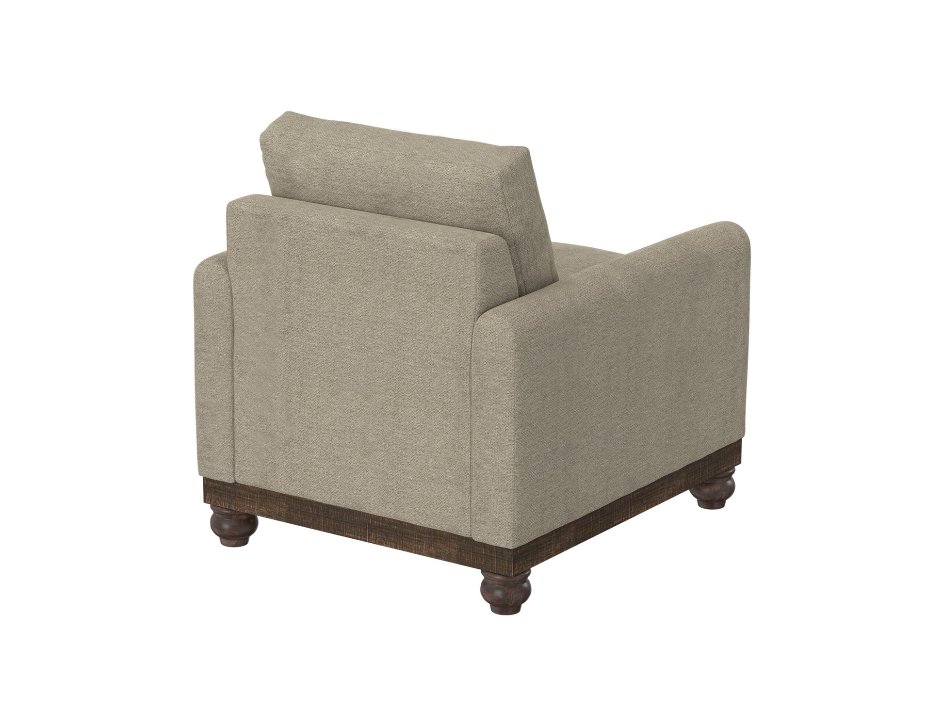 Wooden Frame & Base, Armchair - Almond Gray