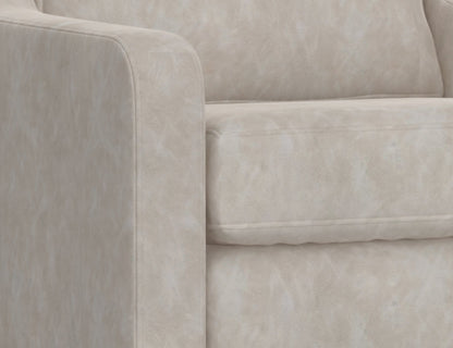 Wooden Frame & Base, Armchair - Ivory