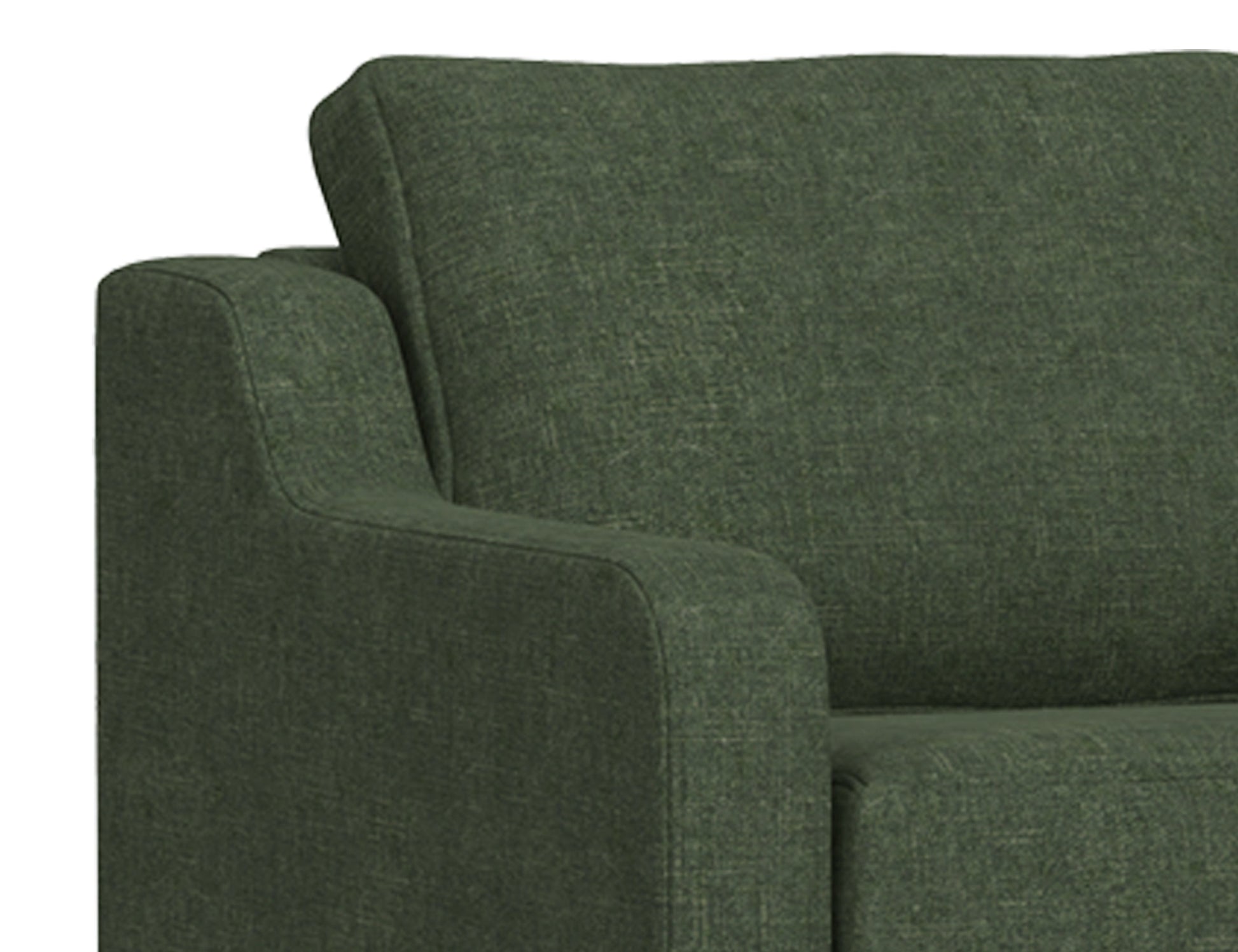 Wooden Frame & Base, Sofa - Olive Green