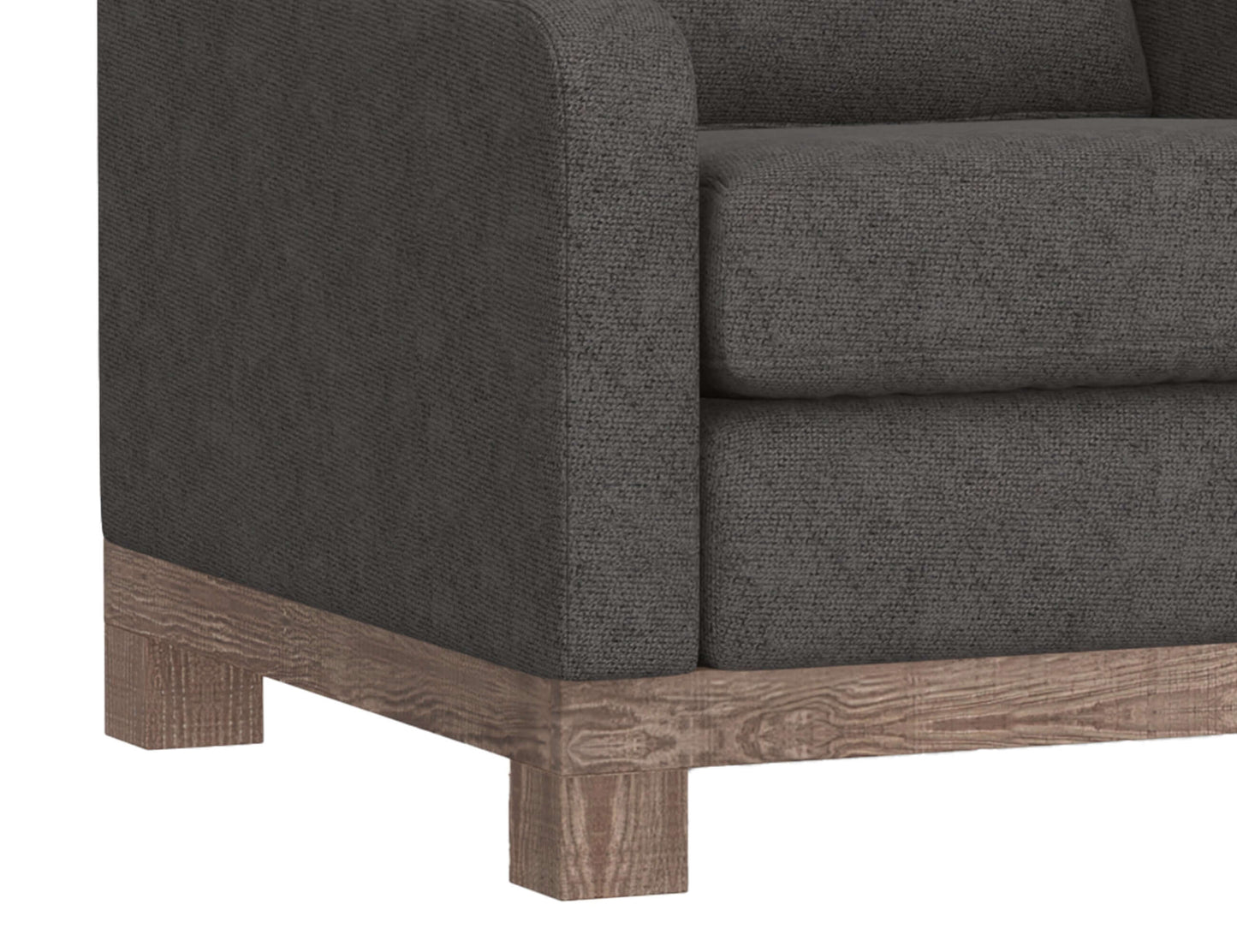 Wooden Frame & Base, Sofa - Iron Gray