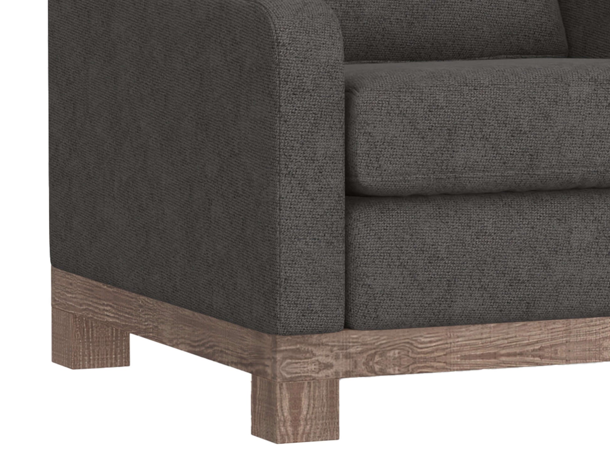Wooden Frame & Base, Sofa - Iron Gray