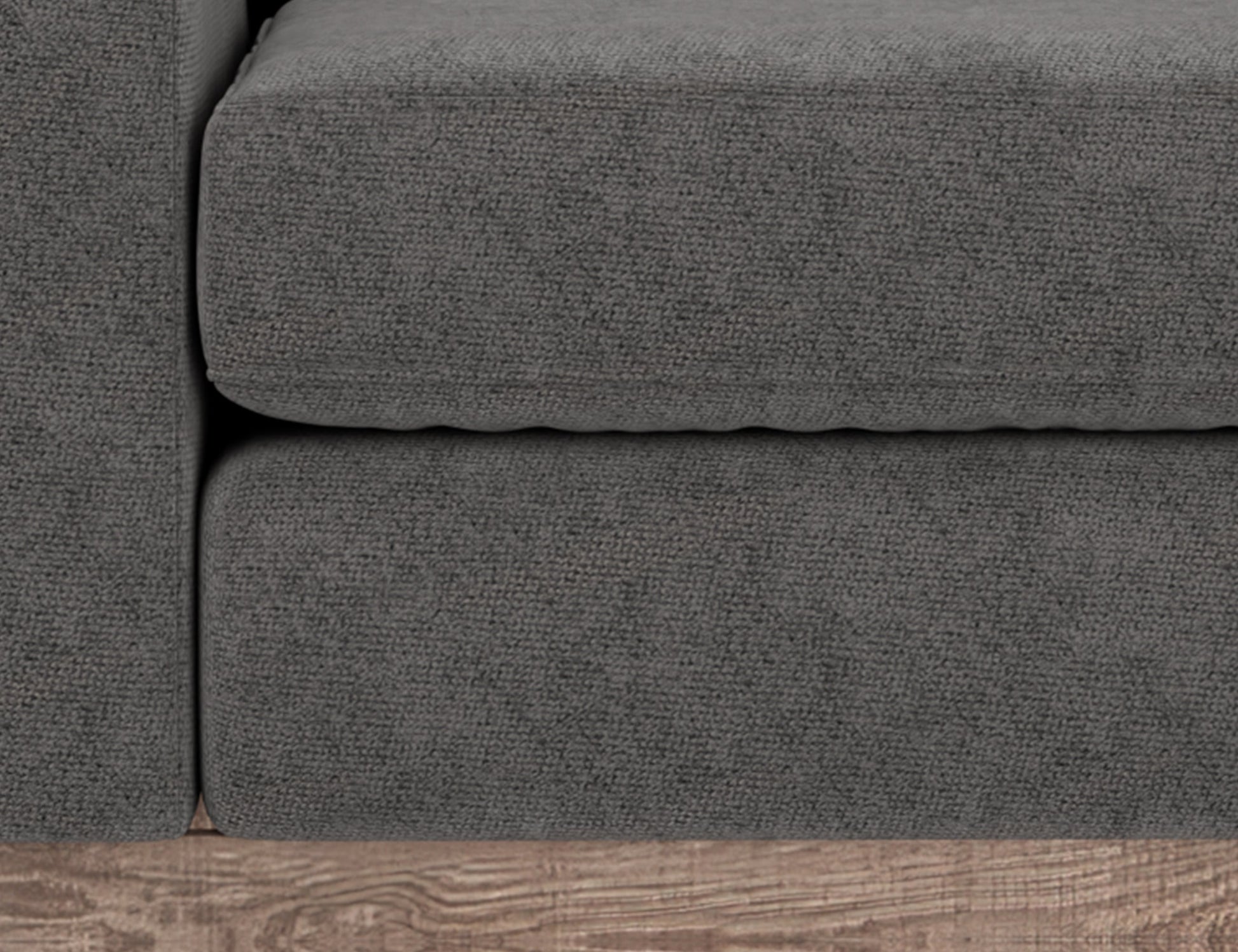 Wooden Frame & Base, Armchair - Iron Gray