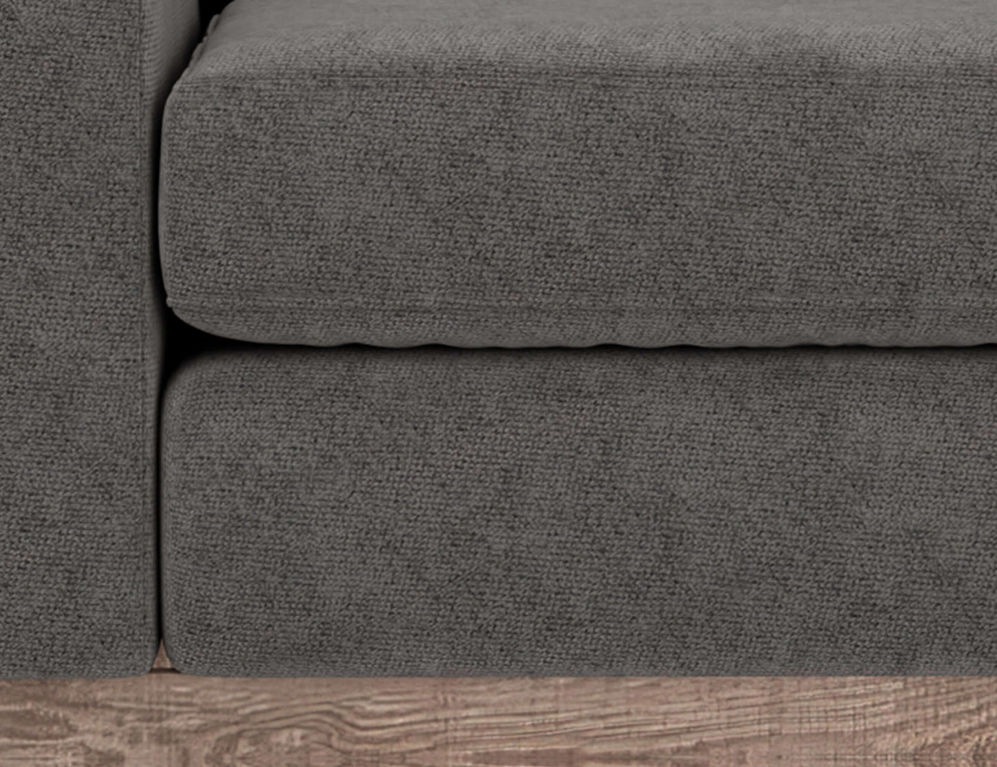 Wooden Frame & Base, Sofa - Iron Gray