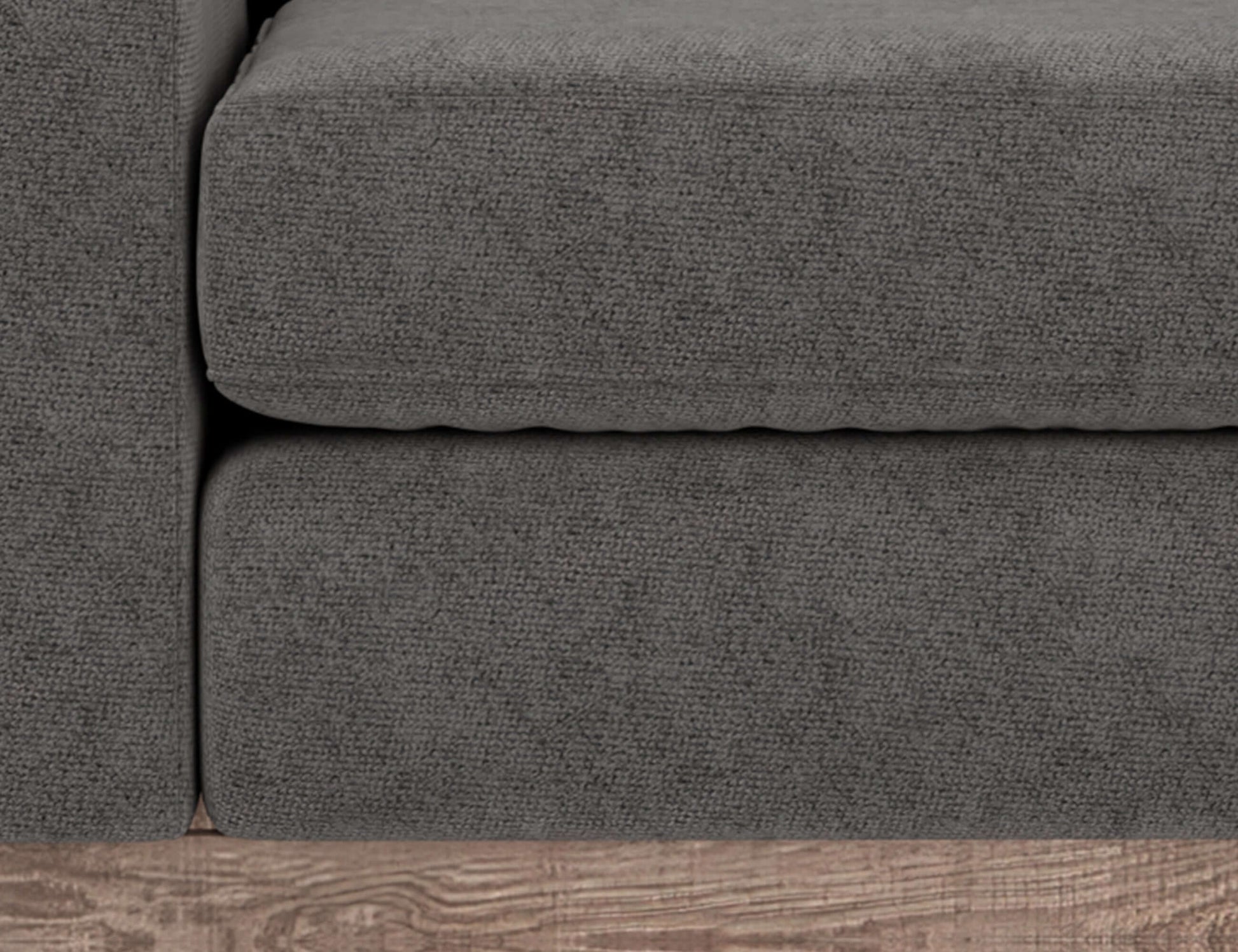 Wooden Frame & Base, Sofa - Iron Gray