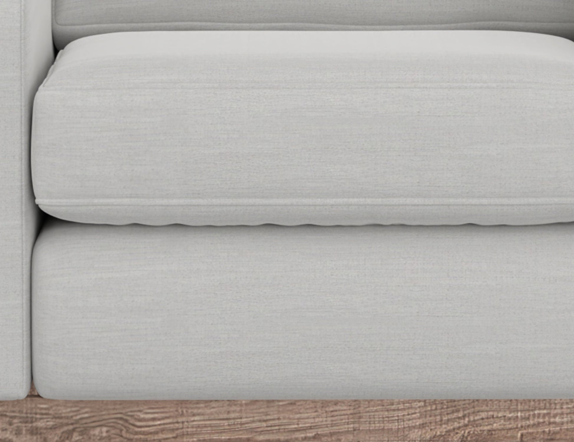 Wooden Frame & Base, Loveseat - Ecru Beige