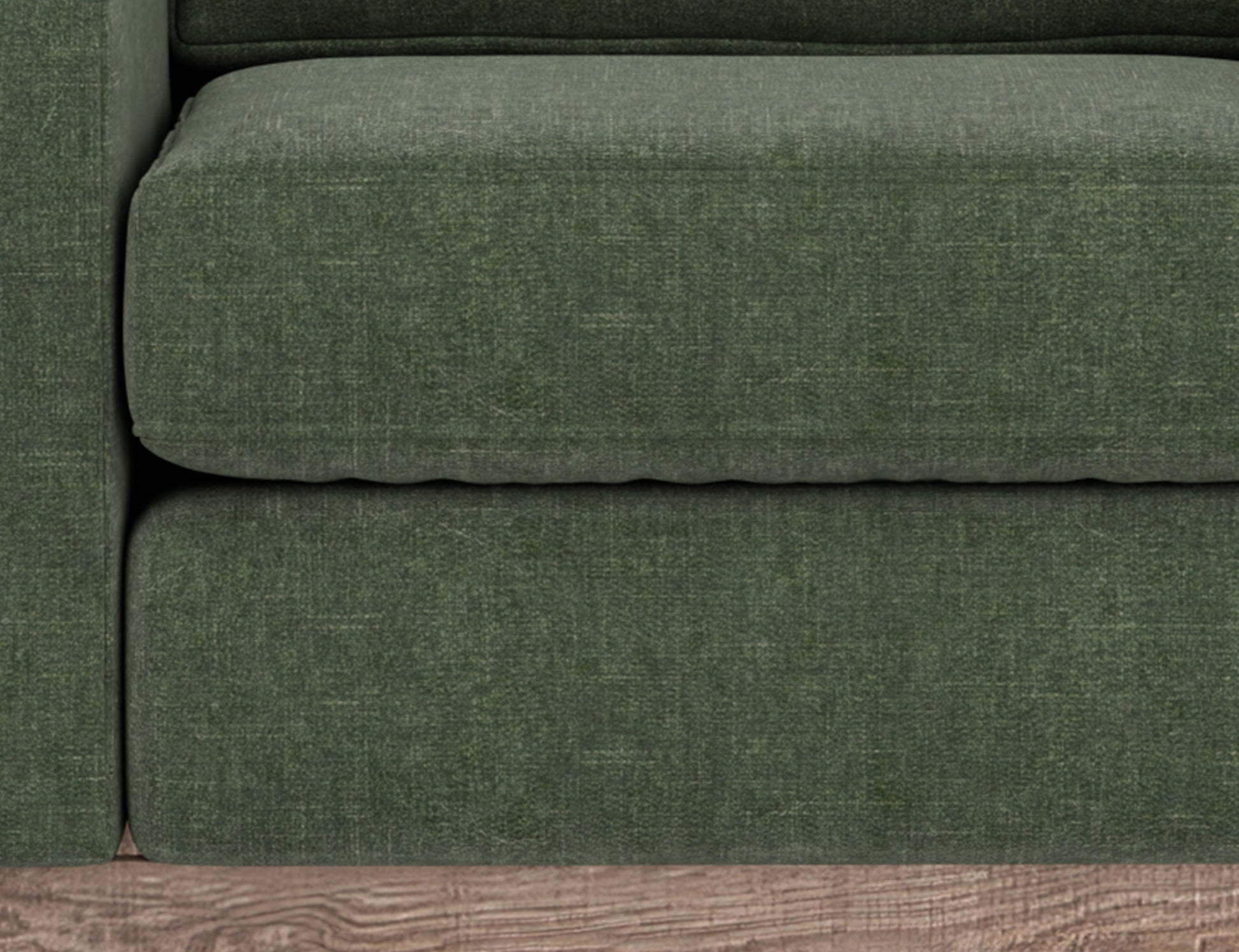 Wooden Frame & Base, Armchair - Olive Green