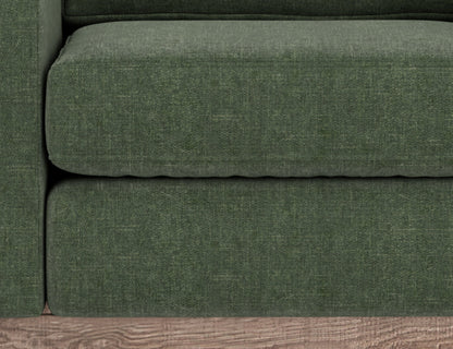 Wooden Frame & Base, Armchair - Olive Green