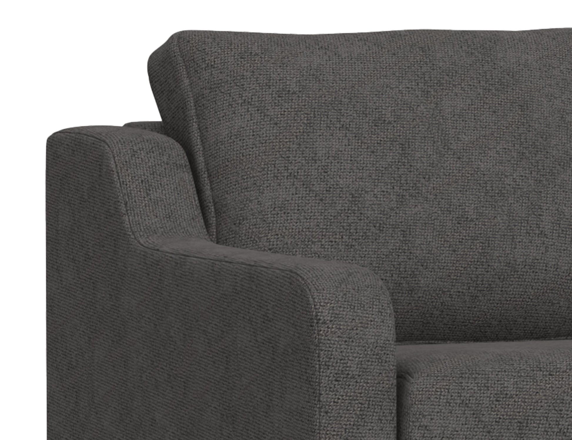 Wooden Frame & Base, Armchair - Iron Gray