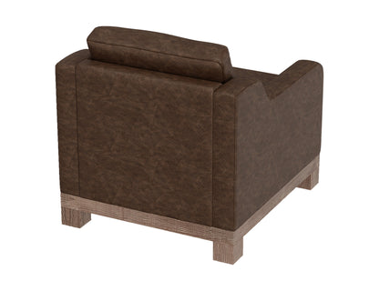 Wooden Frame & Base, Armchair - Chocolate Brown