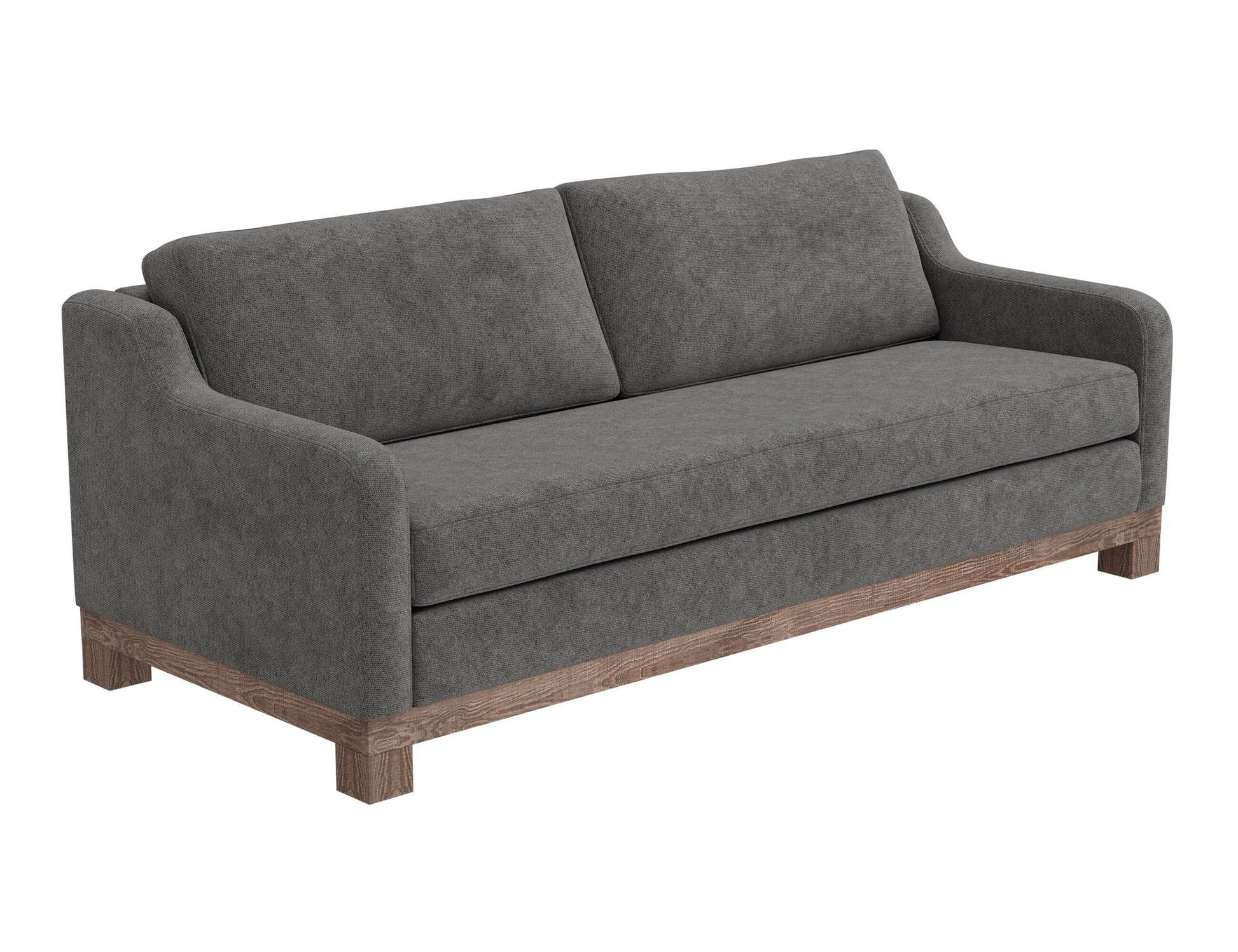 Wooden Frame & Base, Sofa - Iron Gray