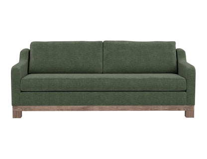 Wooden Frame & Base, Sofa - Olive Green
