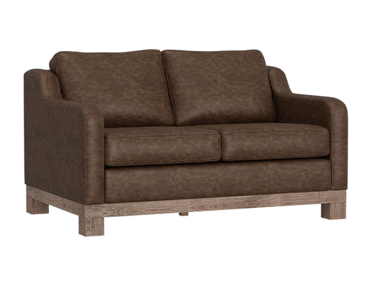 Wooden Frame & Base, Loveseat - Chocolate Brown