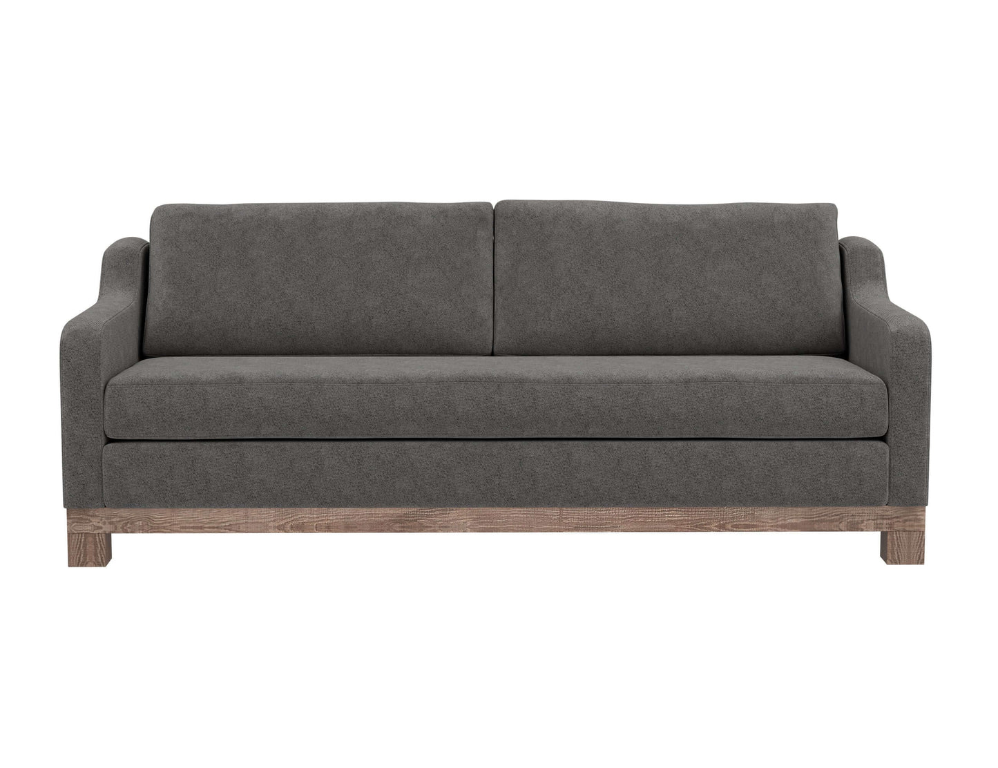 Wooden Frame & Base, Sofa - Iron Gray