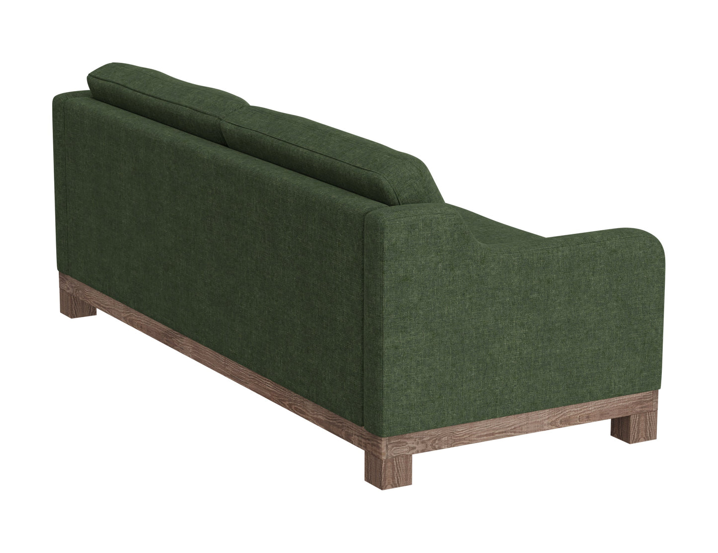 Wooden Frame & Base, Sofa - Olive Green