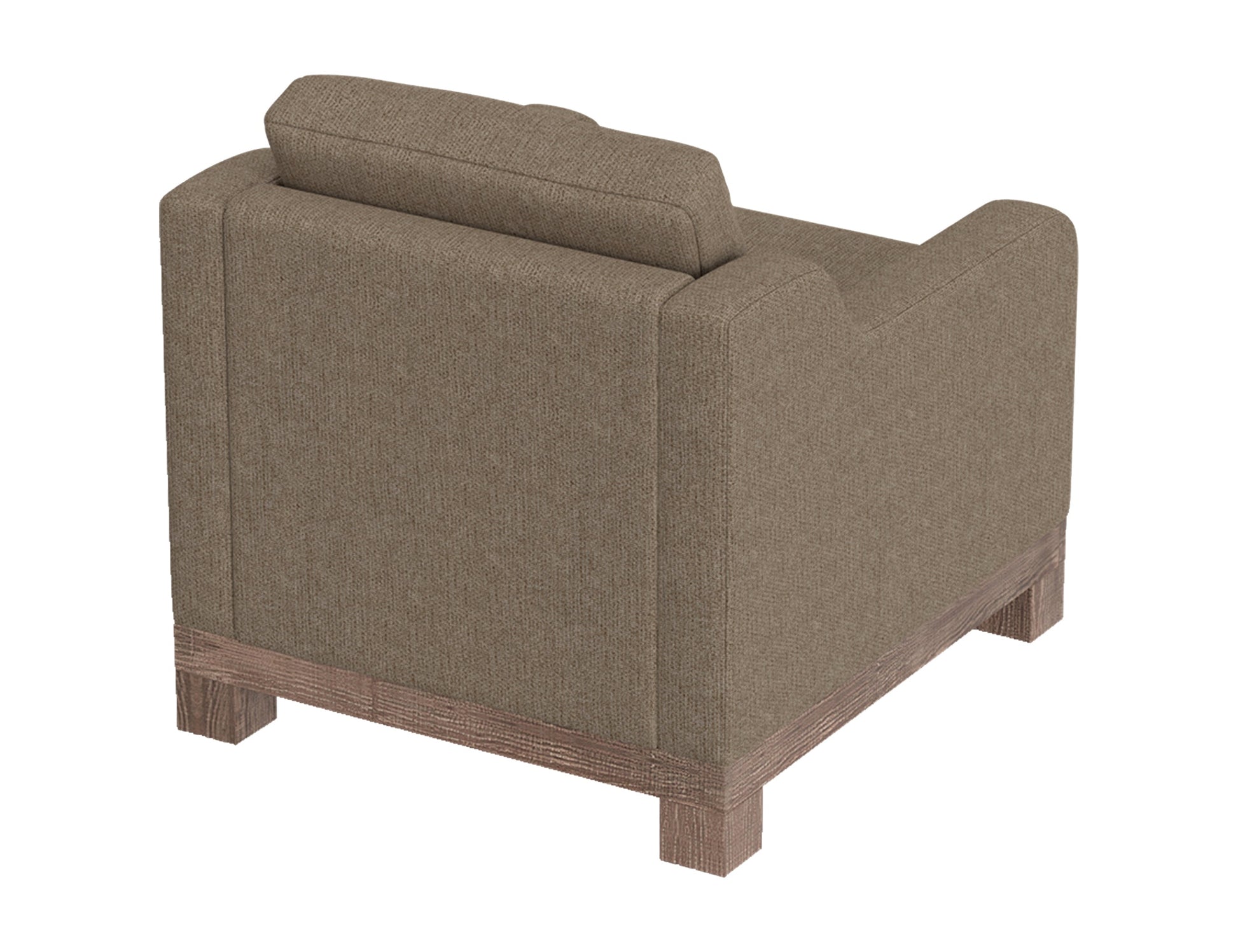 Wooden Frame & Base, Armchair - Brown Camel