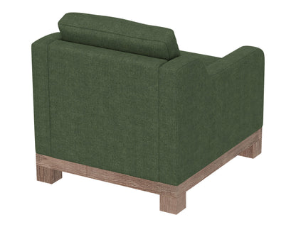 Wooden Frame & Base, Armchair - Olive Green