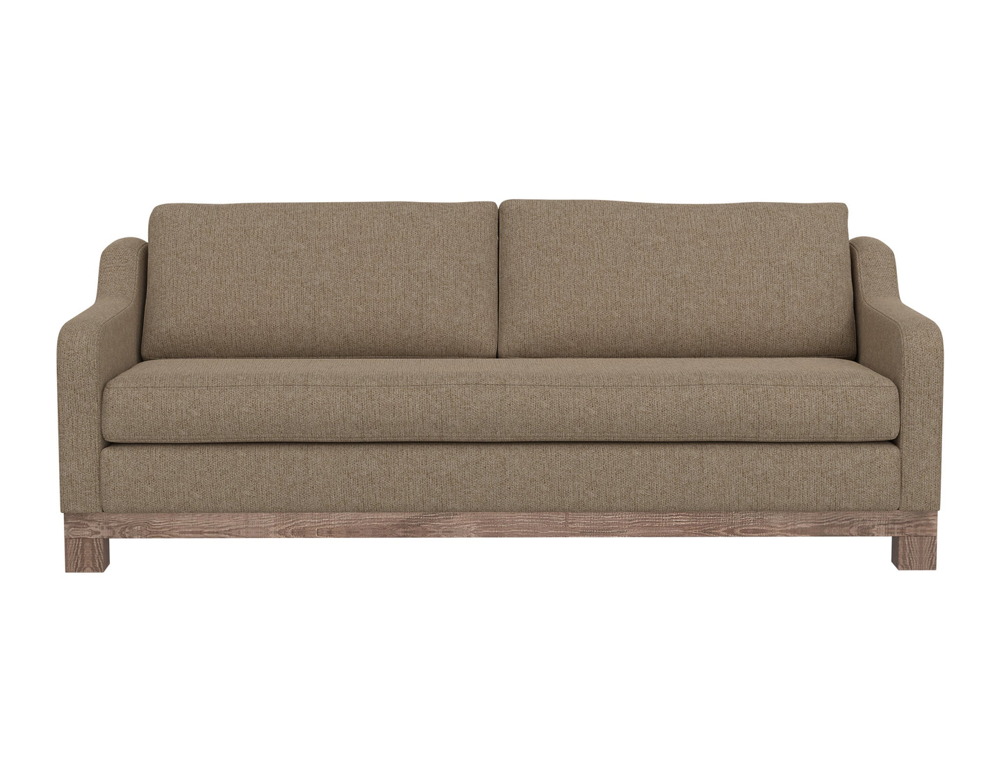 Wooden Frame & Base, Sofa - Brown Camel