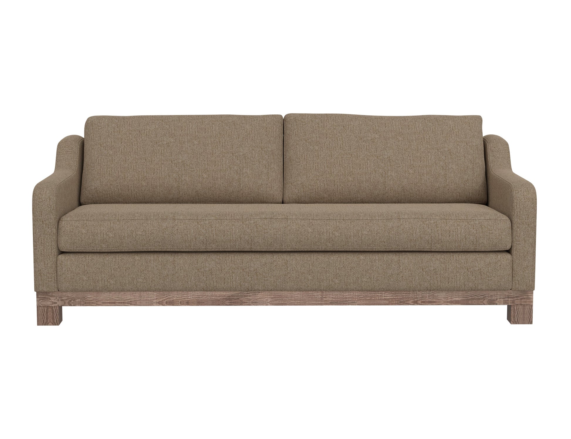 Wooden Frame & Base, Sofa - Brown Camel