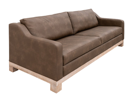 Wooden Frame & Base, Two-Cushion Sofa - Dark Chocolate