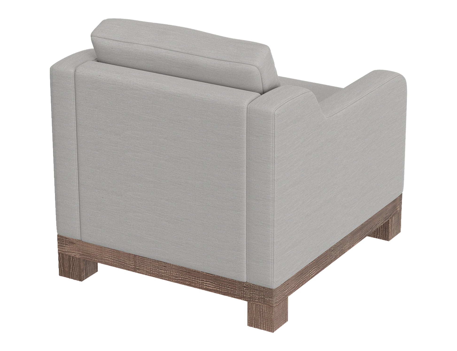 Wooden Frame & Base, Armchair - Ecru Beige