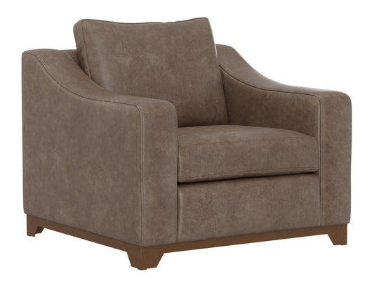 Wooden Frame & Base, Armchair - Chocolate Brown