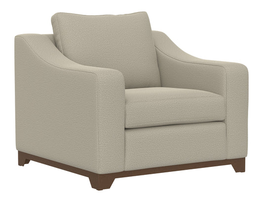 Wooden Frame & Base, Armchair - Almond Gray