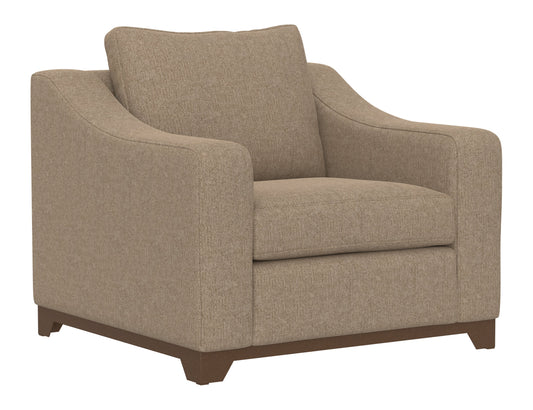 Wooden Frame & Base, Armchair - Brown Camel
