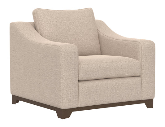 Wooden Frame & Base, Armchair - Capuccino Brown