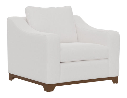 Wooden Frame & Base, Armchair - Mink Withe