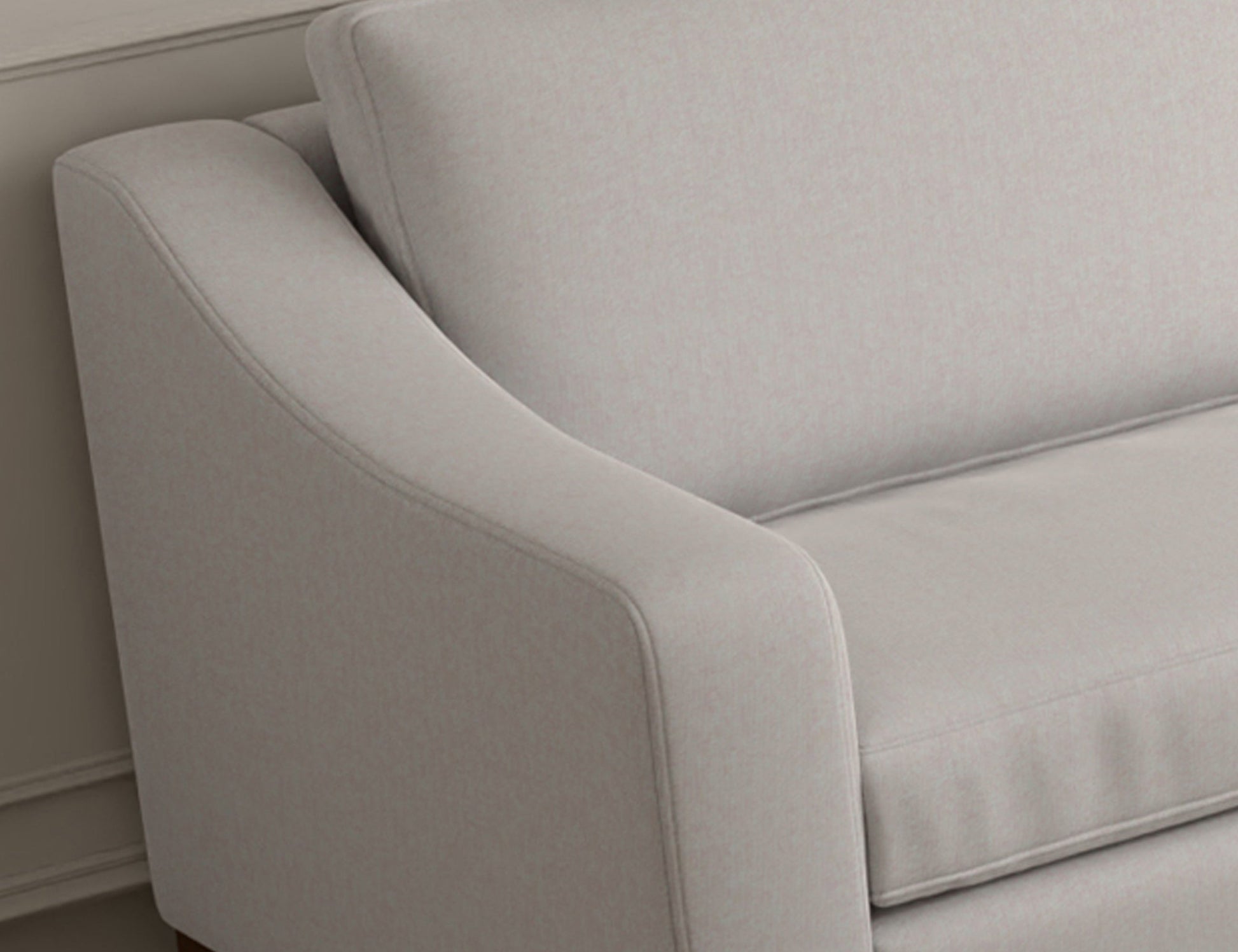 Wooden Frame & Base, Armchair - Mink Withe