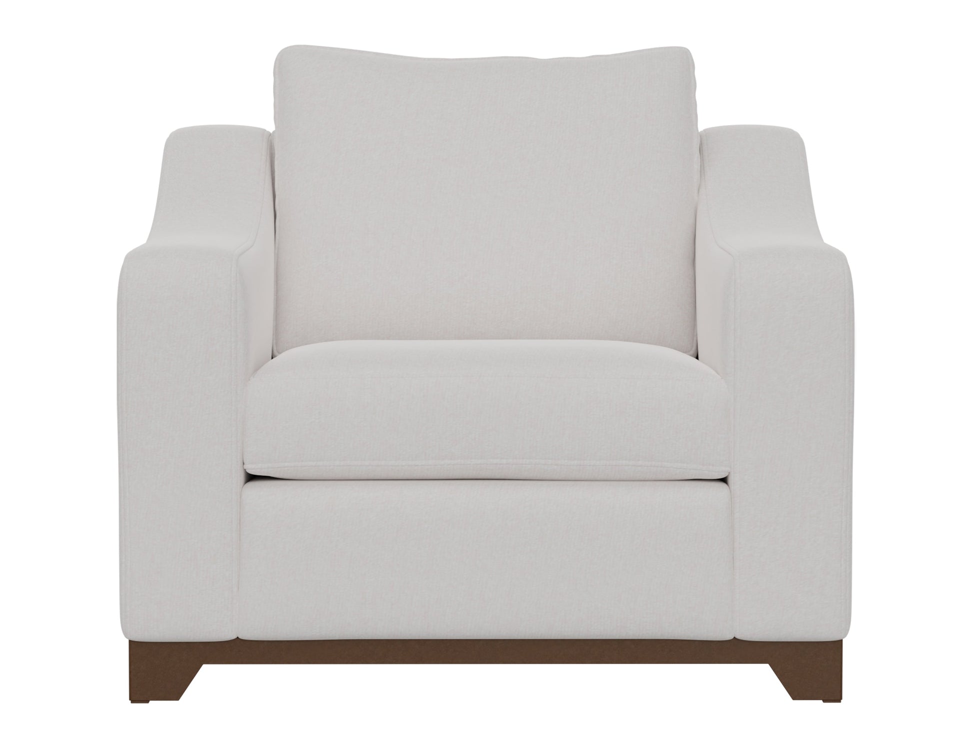 Wooden Frame & Base, Armchair - Mink Withe