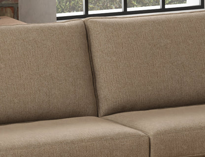 Wooden Frame & Base, Sofa - Brown Camel