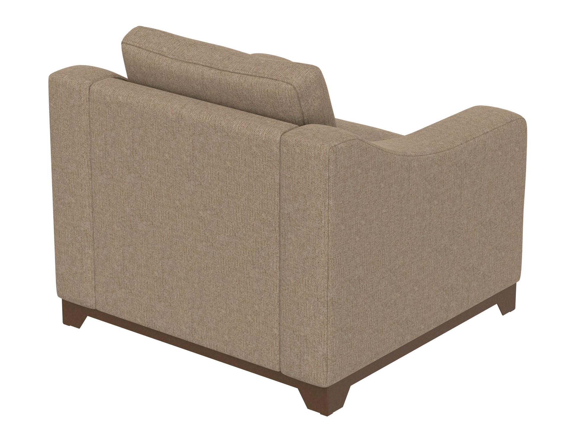 Wooden Frame & Base, Armchair - Brown Camel