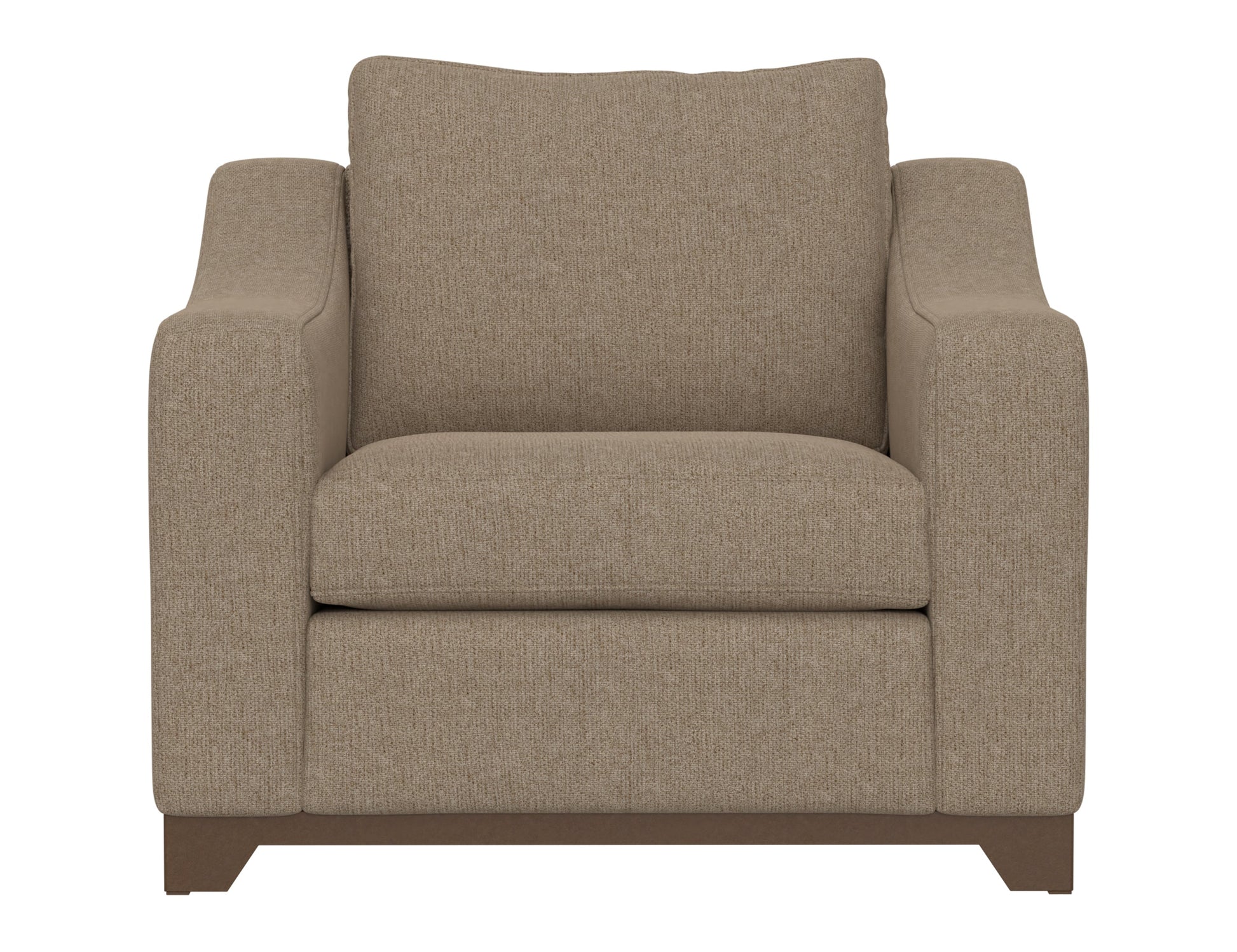 Wooden Frame & Base, Armchair - Brown Camel