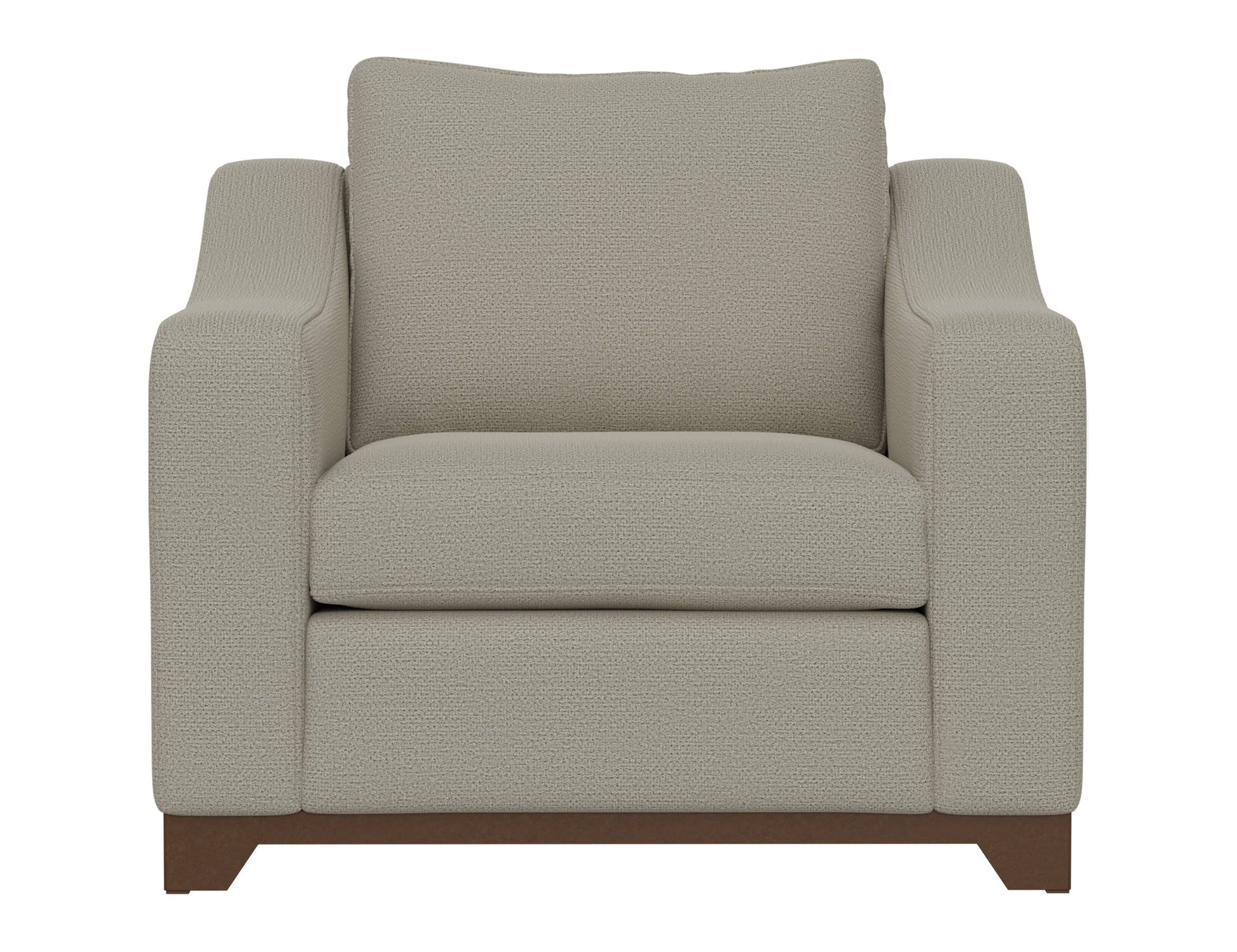 Wooden Frame & Base, Armchair - Almond Gray