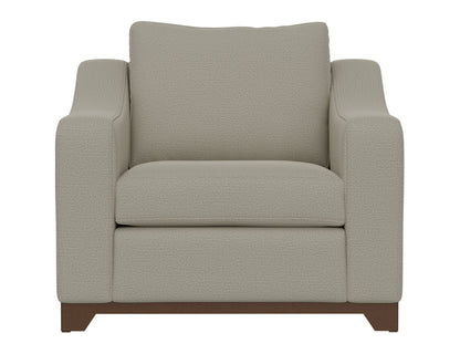 Wooden Frame & Base, Armchair - Almond Gray