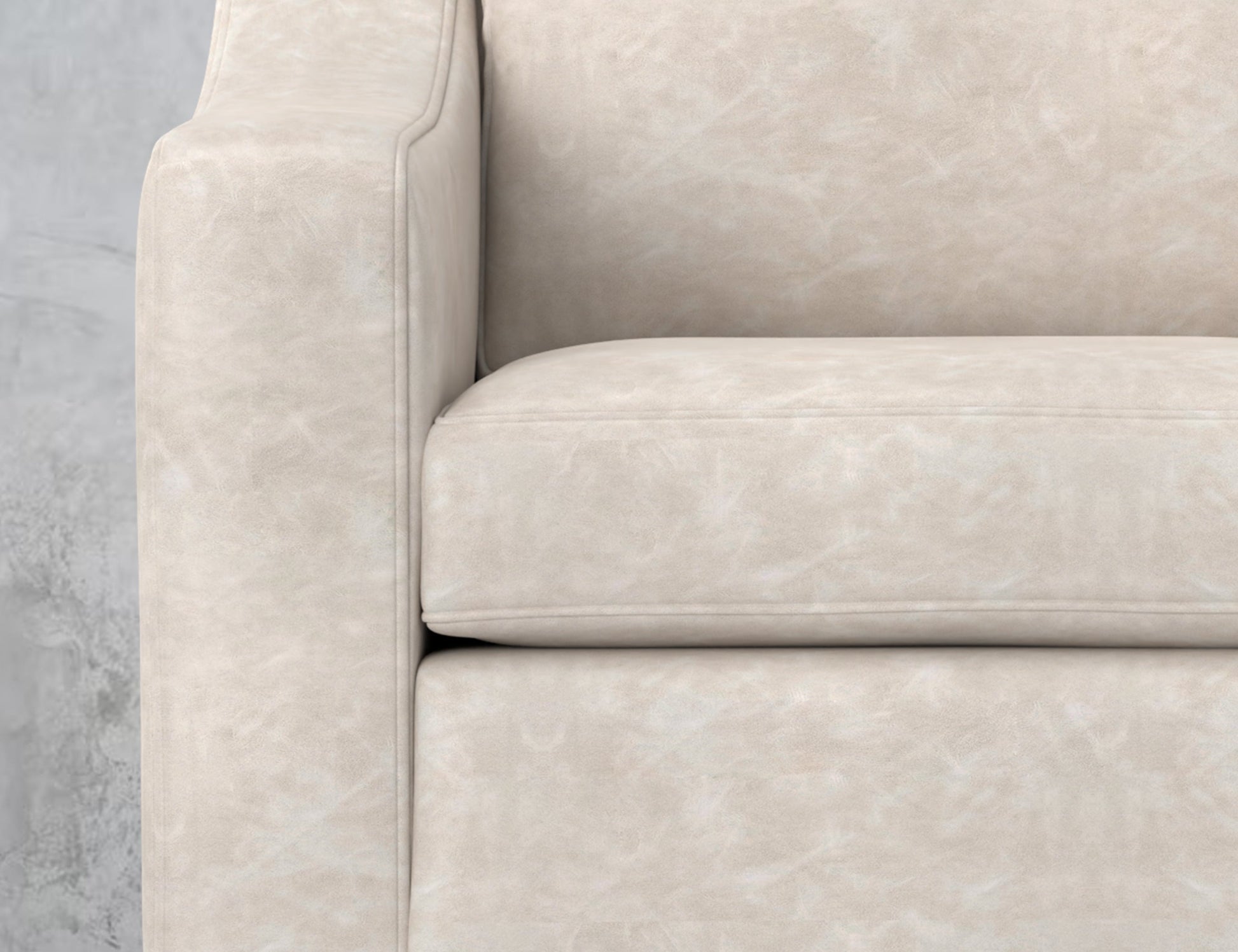 Wooden Frame & Base, Armchair - Ivory