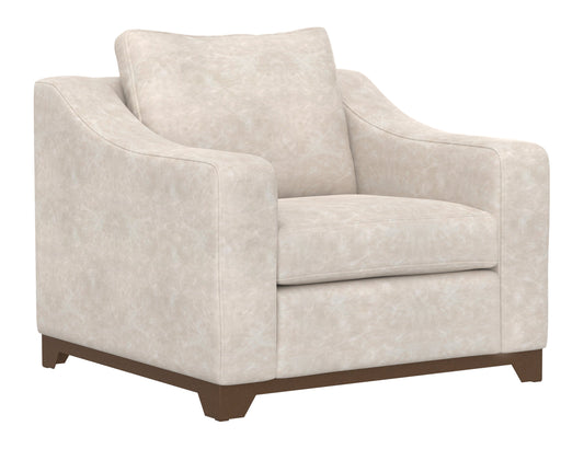 Wooden Frame & Base, Armchair - Ivory
