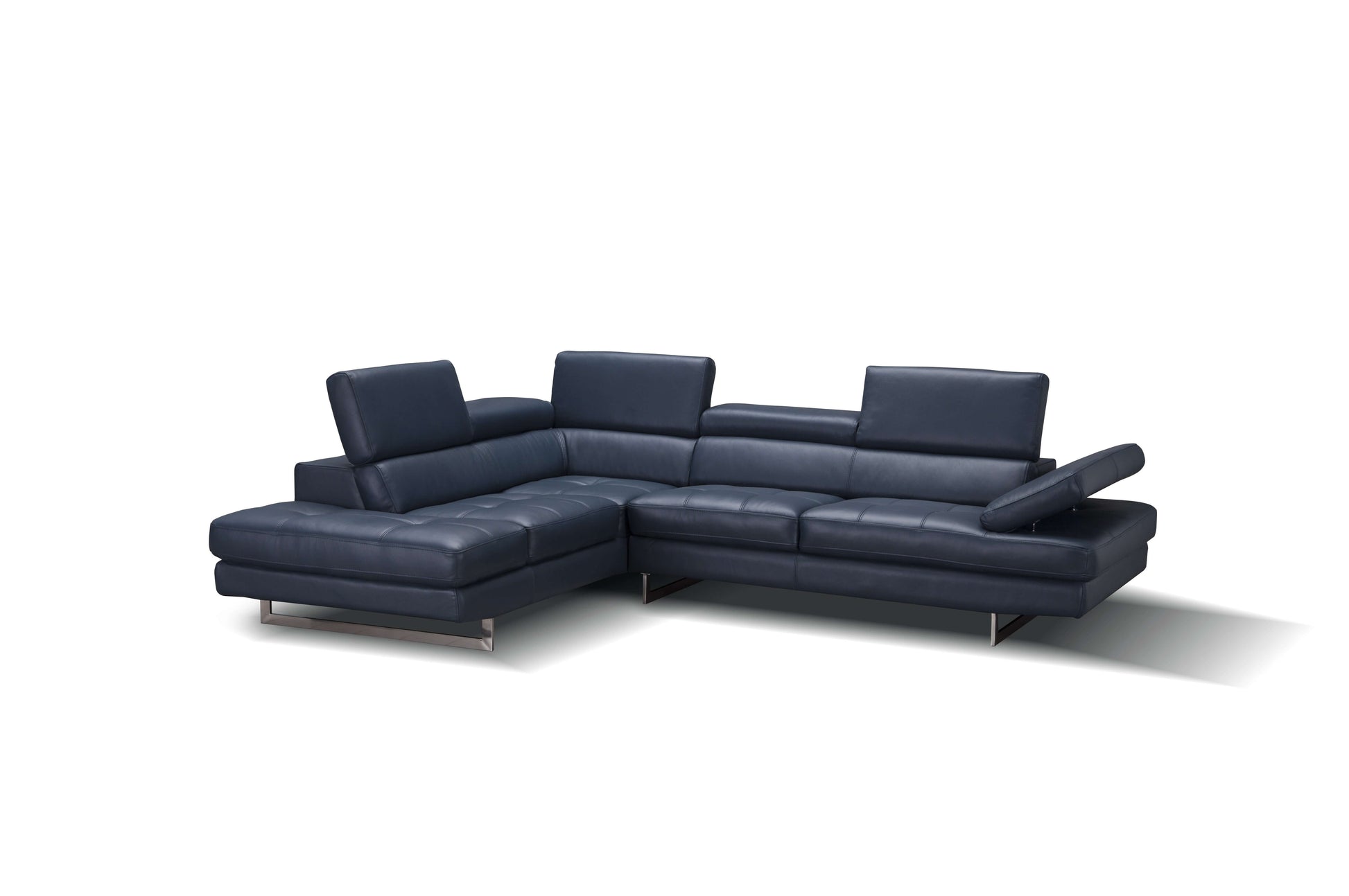 A761 Italian Leather Sectional Slate