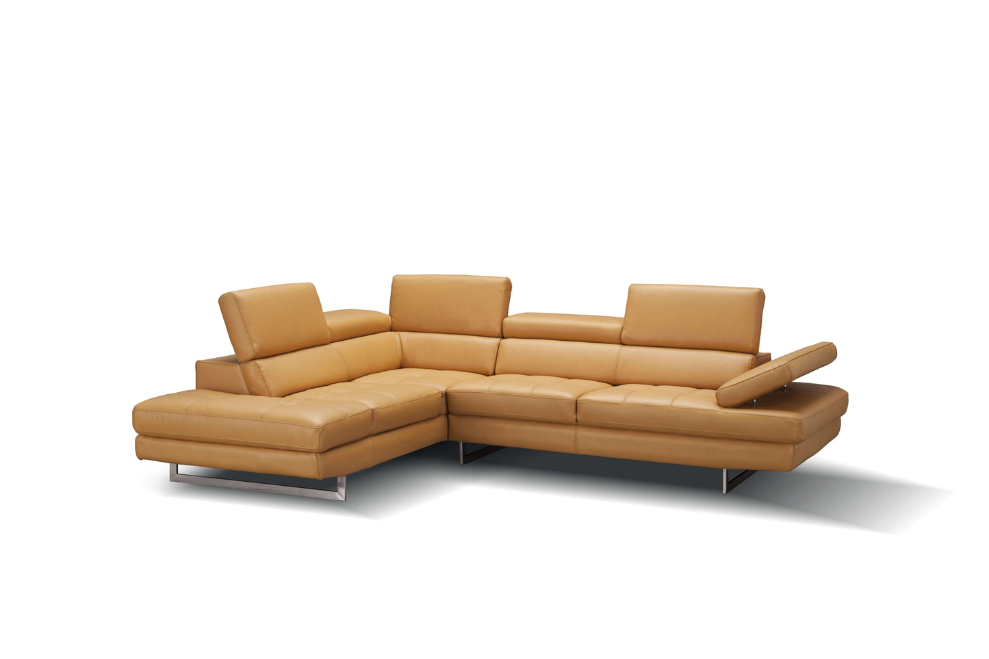 A761 Italian Leather Sectional Slate
