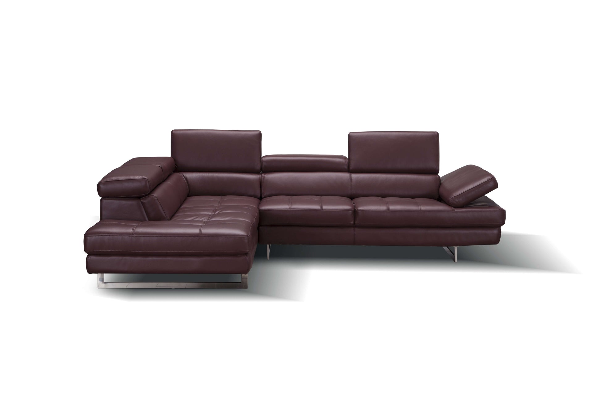 A761 Italian Leather Sectional Slate