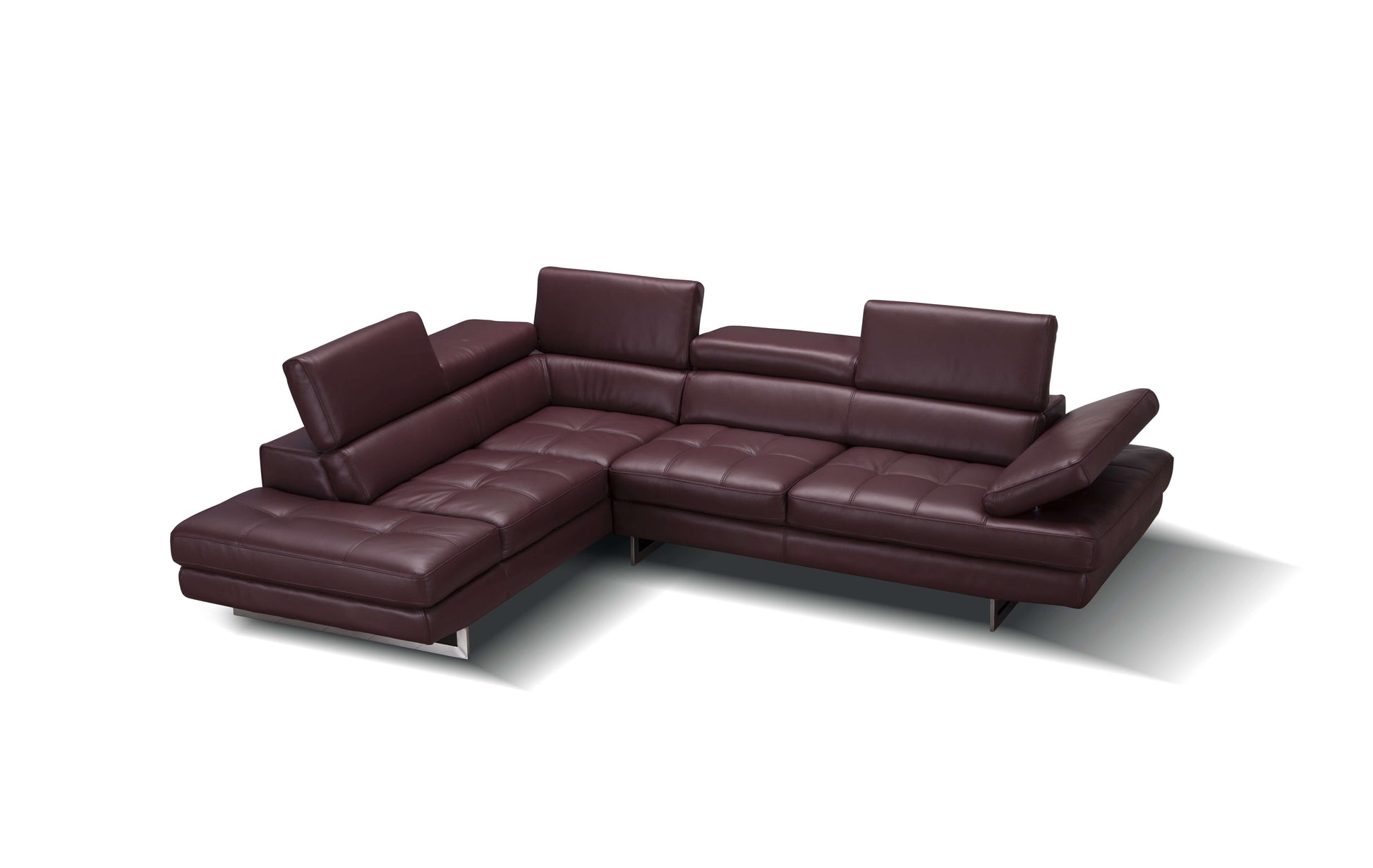 A761 Italian Leather Sectional Slate
