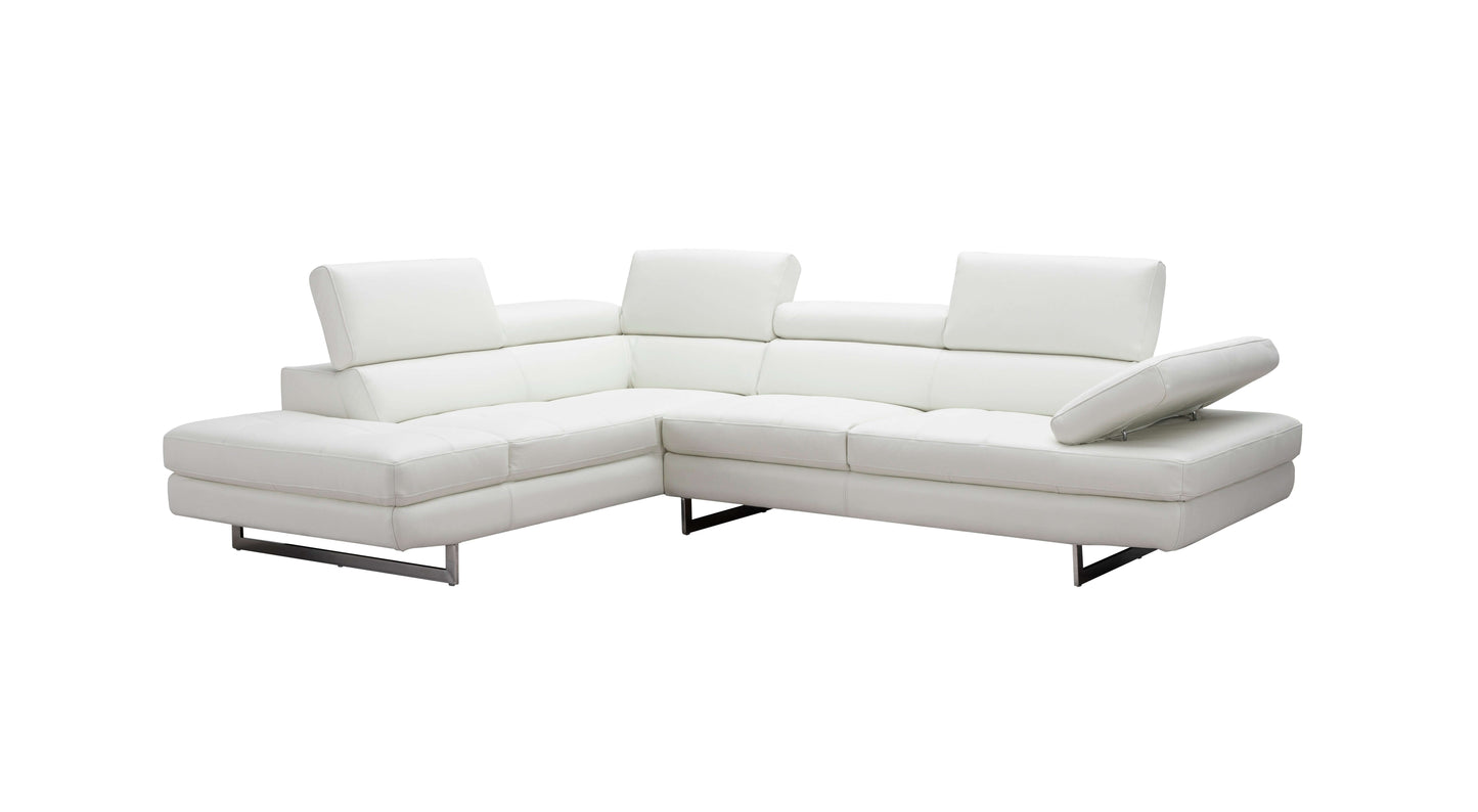 A761 Italian Leather Sectional Slate