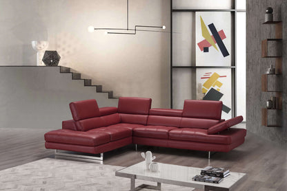 A761 Italian Leather Sectional Slate