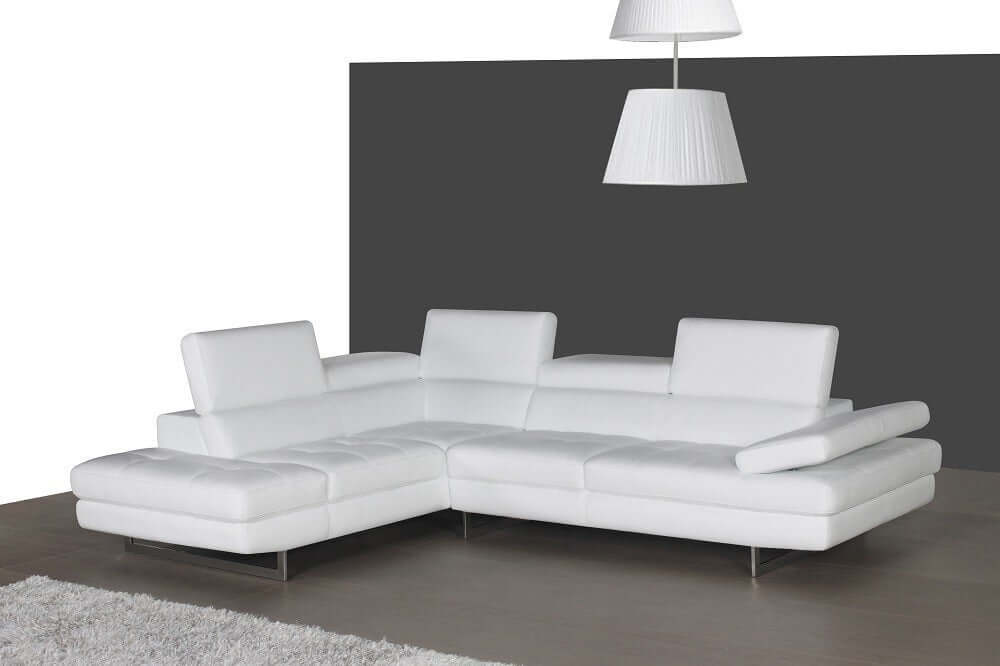 A761 Italian Leather Sectional Slate