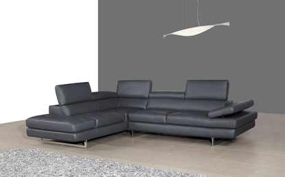 A761 Italian Leather Sectional Slate