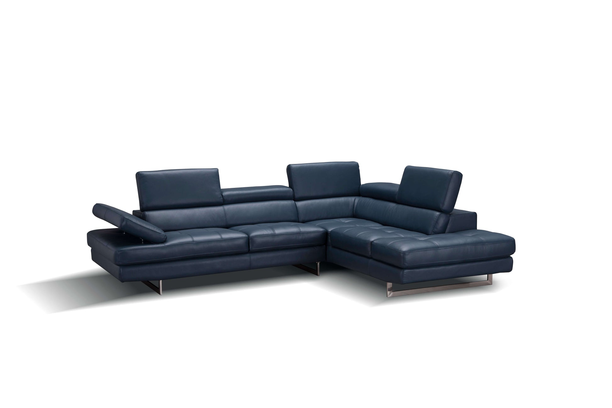 A761 Italian Leather Sectional Slate