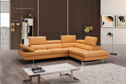 A761 Italian Leather Sectional Slate
